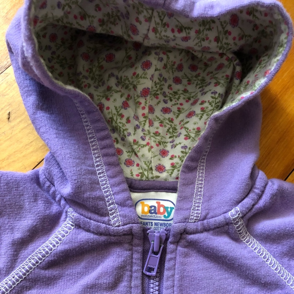 FREE Purple Baby Hoodie with Floral Lining